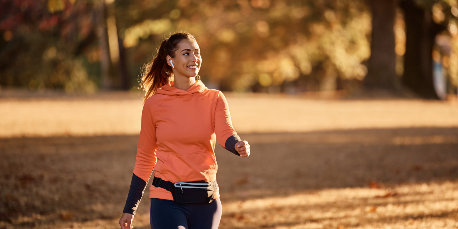 Woman uses fall fitness hack