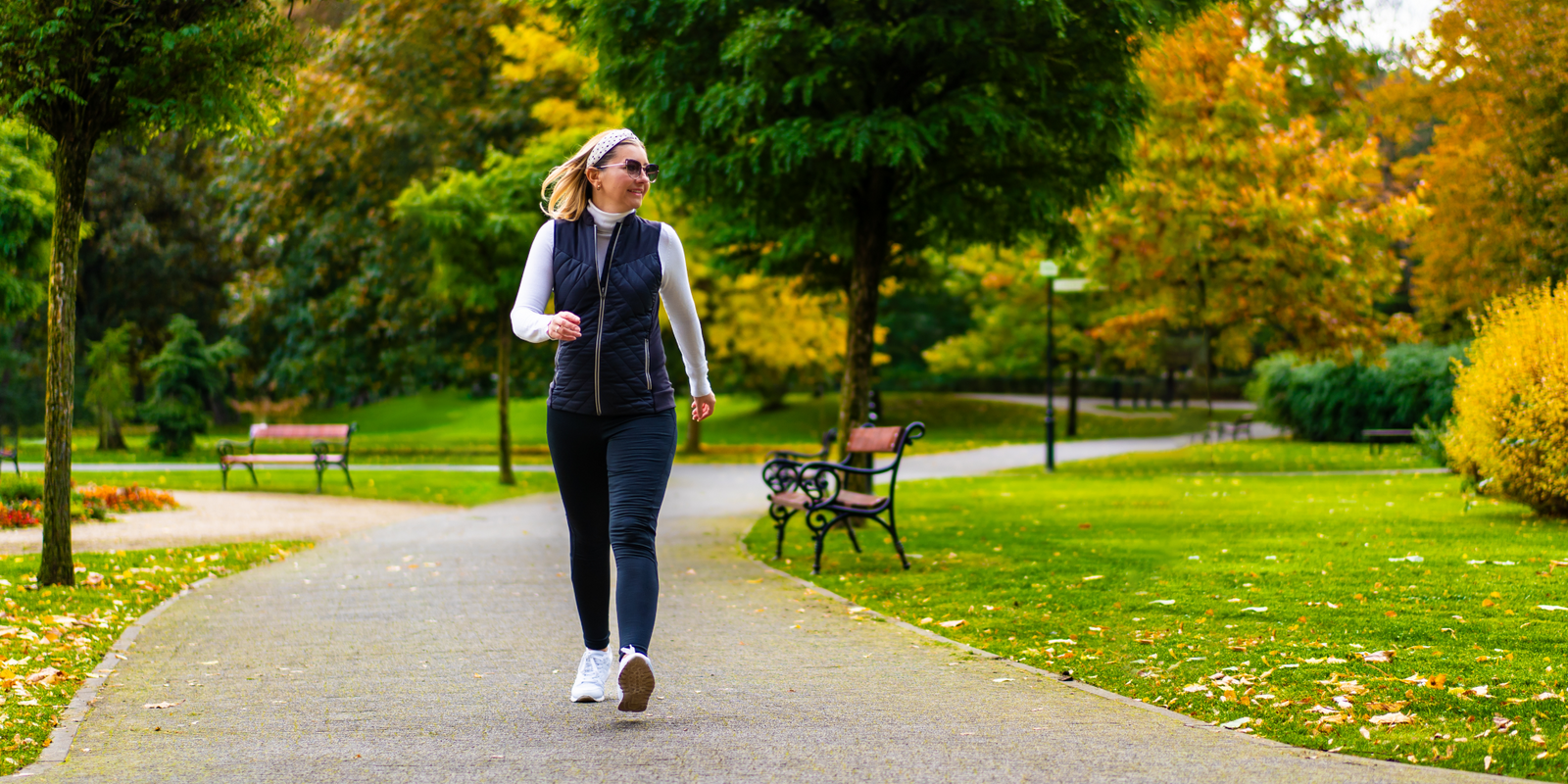 Woman walking as weight loss plan